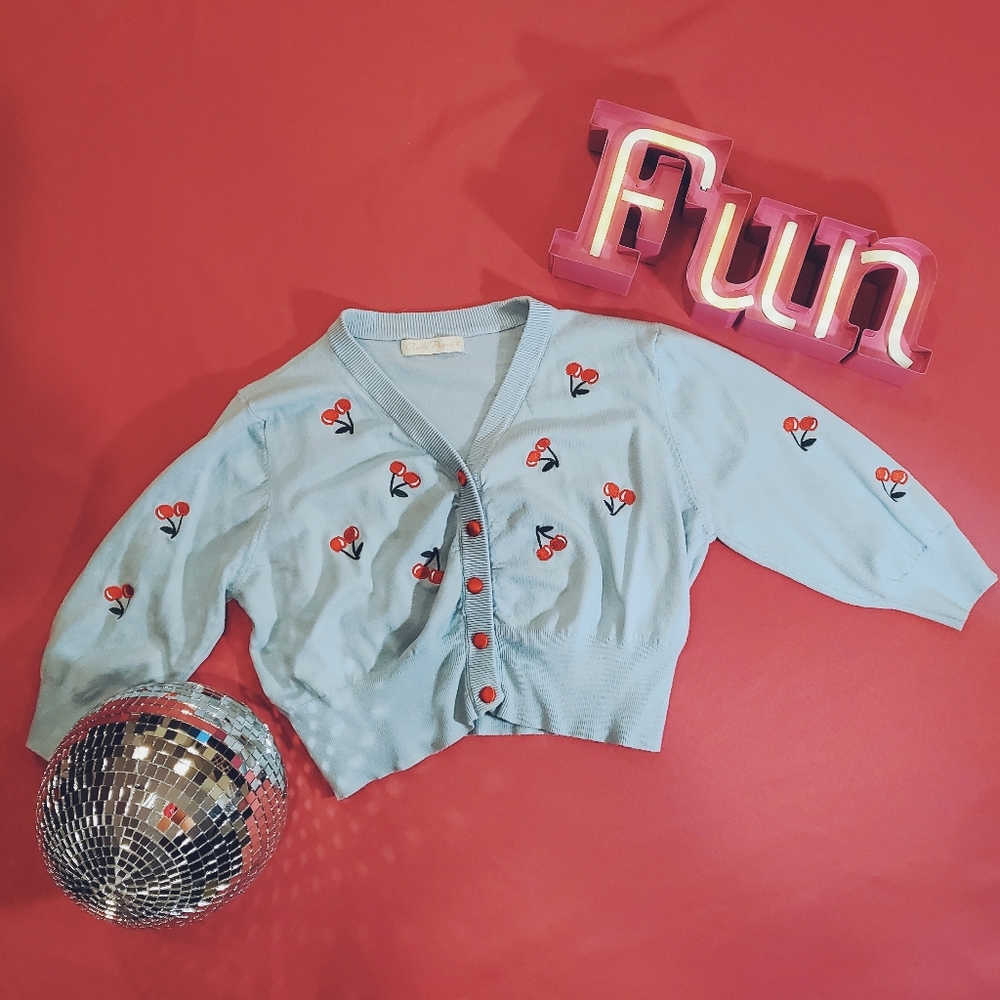 Cherry Cropped Cardigan 🍒